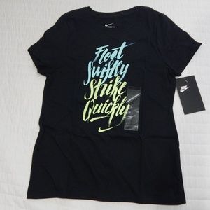 NWT Nike Girls Tee "Float Swiftly Strike Quick"